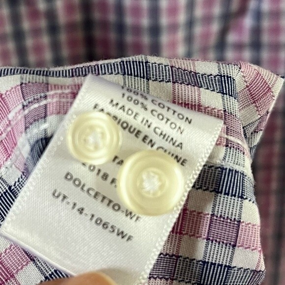 Untuckit Wrinkle-Free Dolcetto Shirt Pink Blue & White Check  XXL - Picture 9 of 15